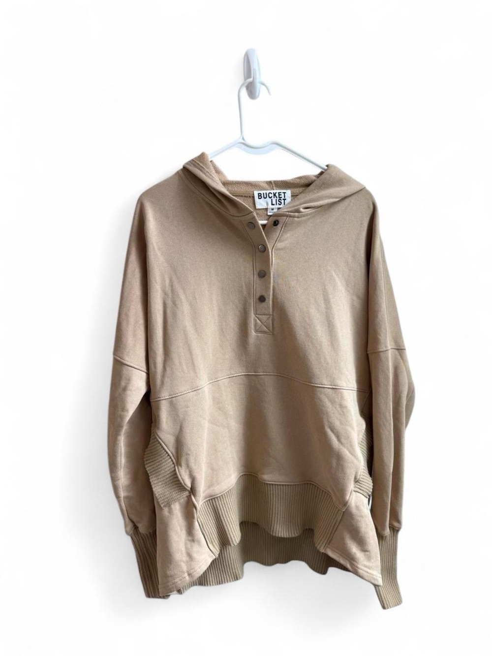 Bucket List Washed French Terry Oversized Solid Hoodie